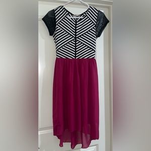 Black, White, and Magenta Children’s Dress